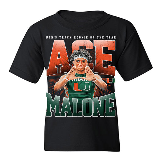 Miami - NCAA Men's Track & Field : Ace Malone - Collage Youth T-Shirt-0