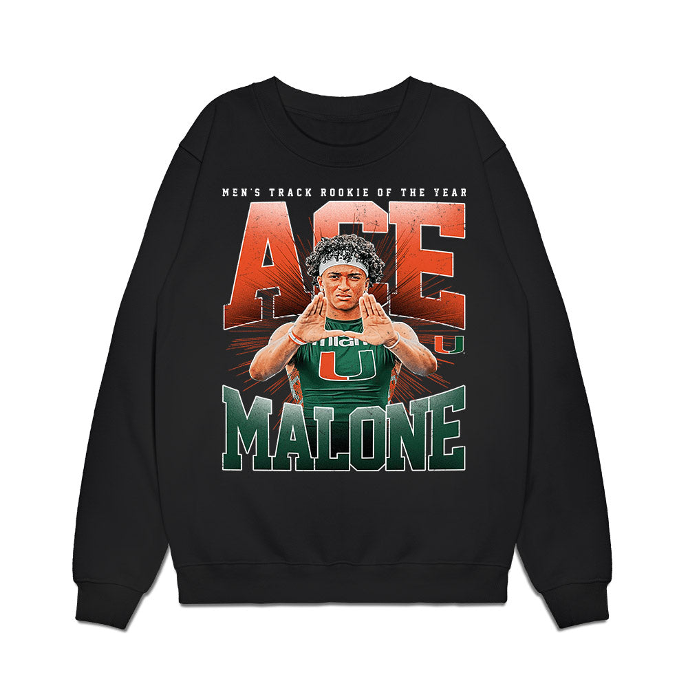 Miami - NCAA Men's Track & Field : Ace Malone - Collage Premium Crewneck Sweatshirt-0