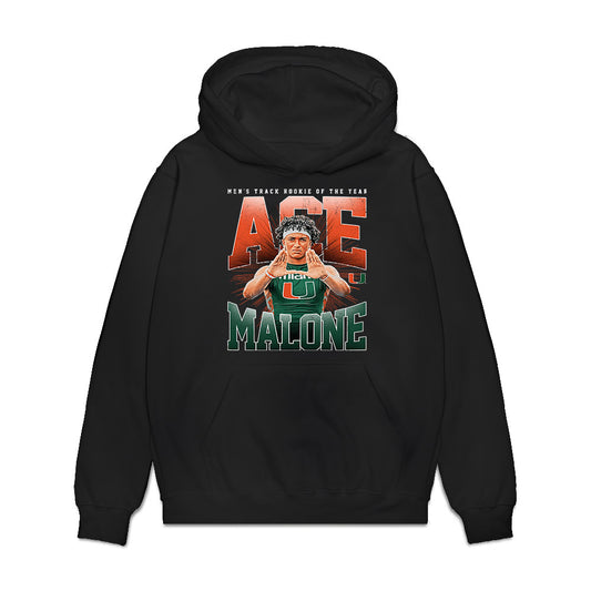 Miami - NCAA Men's Track & Field : Ace Malone - Collage Premium Hooded Sweatshirt-0