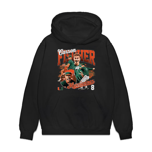 Miami - NCAA Baseball : Carson Fischer - Collage Premium Hooded Sweatshirt-0
