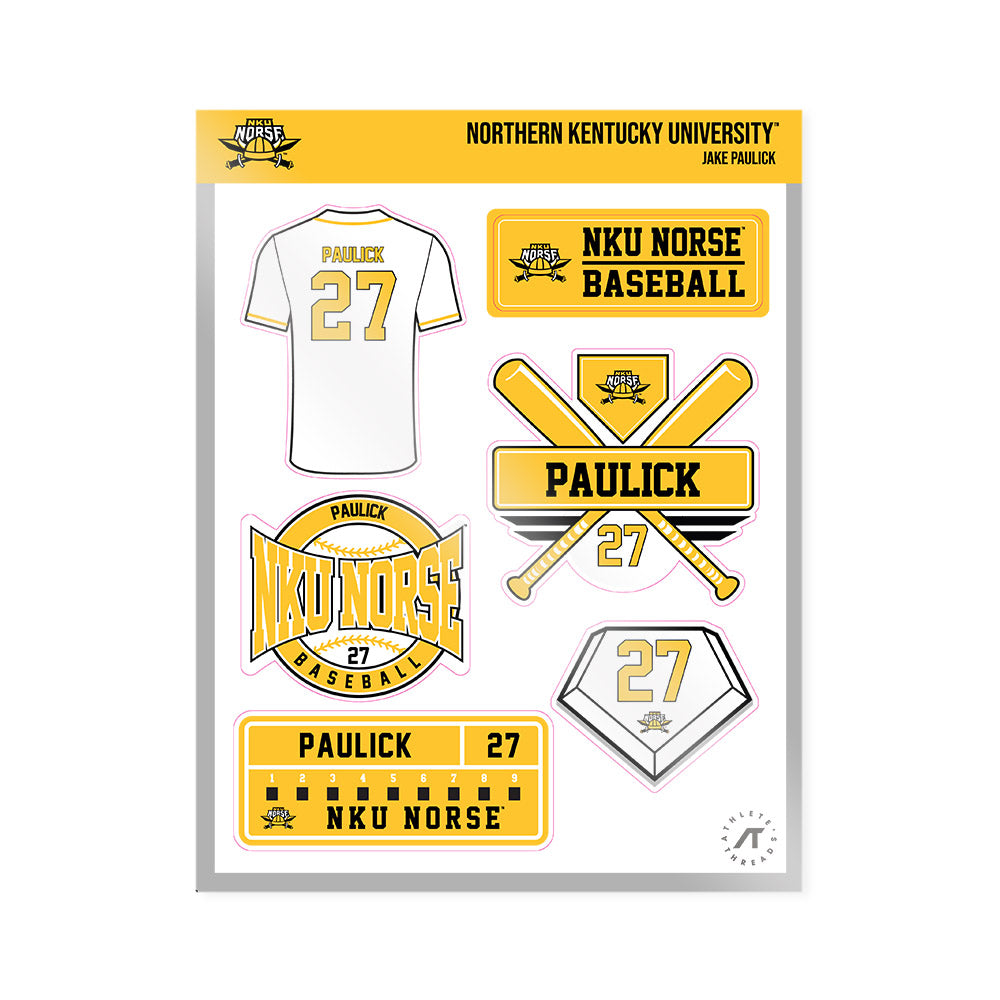 NKU - NCAA Baseball : Jake Paulick - Sticker Sheet-0