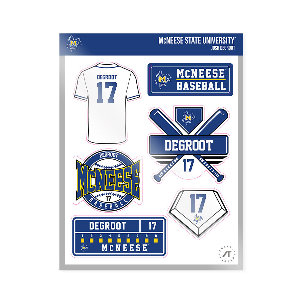 McNeese State - NCAA Baseball : Josh DeGroot - Sticker Sheet-0