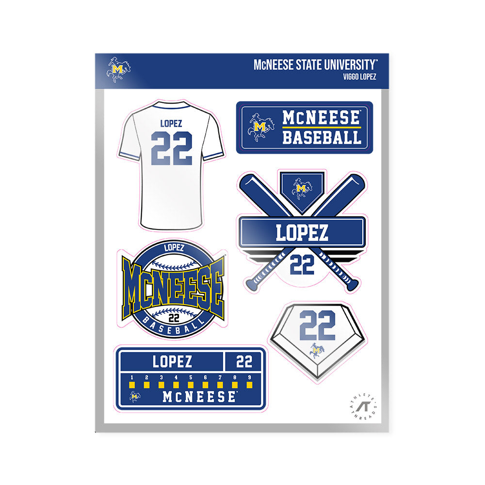 McNeese State - NCAA Baseball : Viggo Lopez - Sticker Sheet-0
