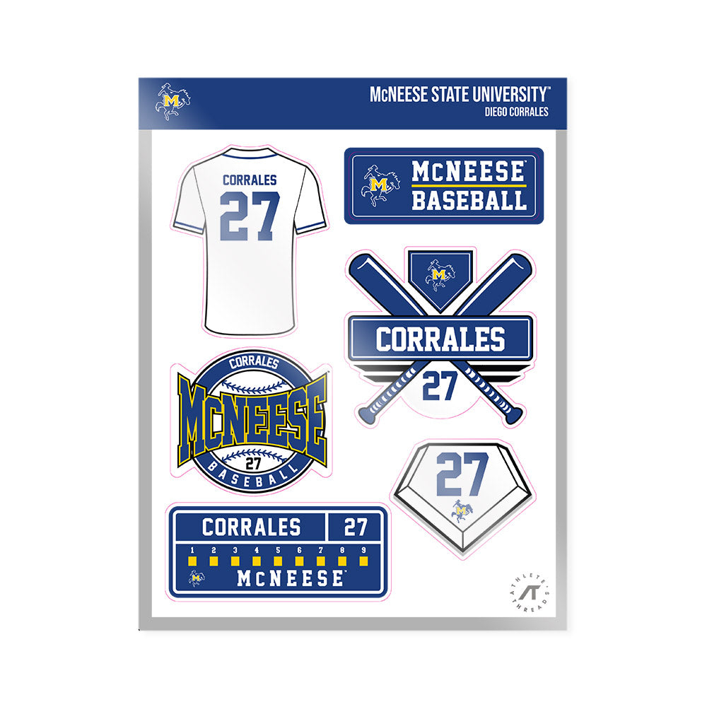 McNeese State - NCAA Baseball : Diego Corrales - Sticker Sheet-0
