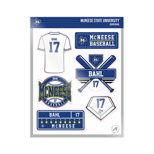 McNeese State - NCAA Baseball : Jaden Bahl - Sticker Sheet-0