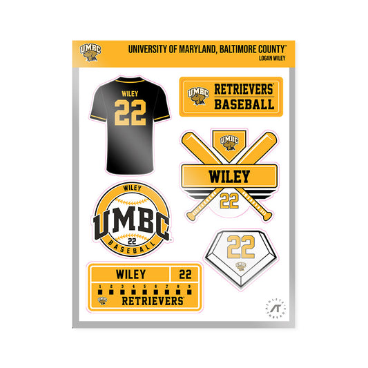 UMBC - NCAA Baseball : Logan Wiley - Sticker Sheet-0