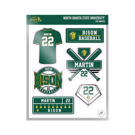 NDSU - NCAA Baseball : Tate Martin - Sticker Sheet-0