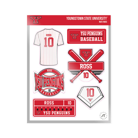 Youngstown State - NCAA Baseball : Nate Ross - Sticker Sheet-0