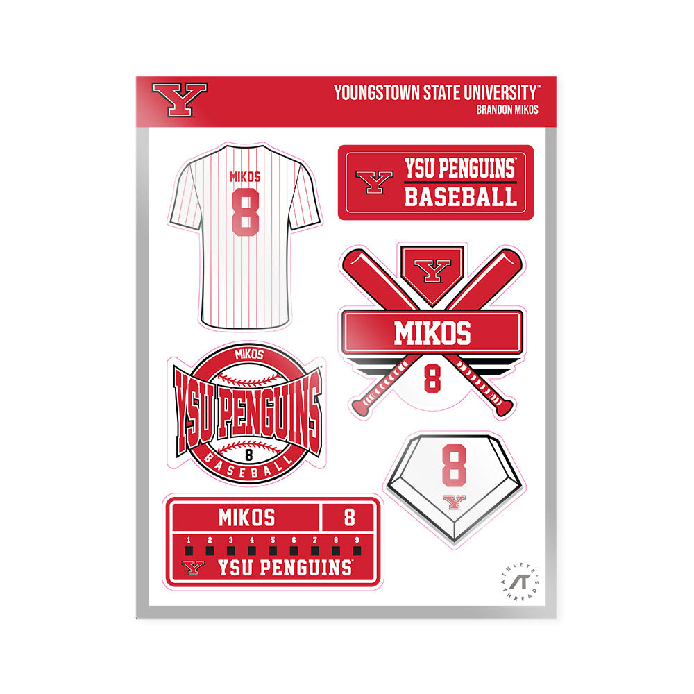 Youngstown State - NCAA Baseball : Brandon Mikos - Sticker Sheet-0
