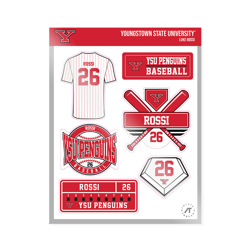 Youngstown State - NCAA Baseball : Luke Rossi - Sticker Sheet-0