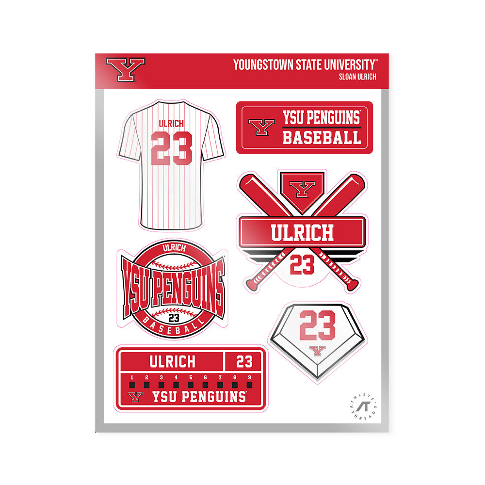 Youngstown State - NCAA Baseball : Sloan Ulrich - Sticker Sheet-0