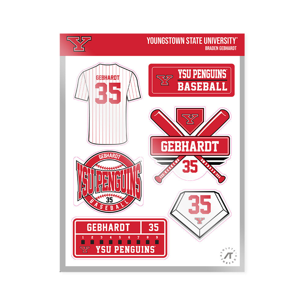 Youngstown State - NCAA Baseball : Braden Gebhardt - Sticker Sheet-0
