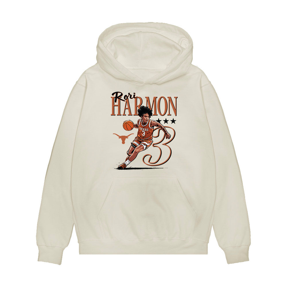 Texas - NCAA Women's Basketball : Rori Harmon - Signature Collection Version 1 Collage Premium Hooded Sweatshirt-0