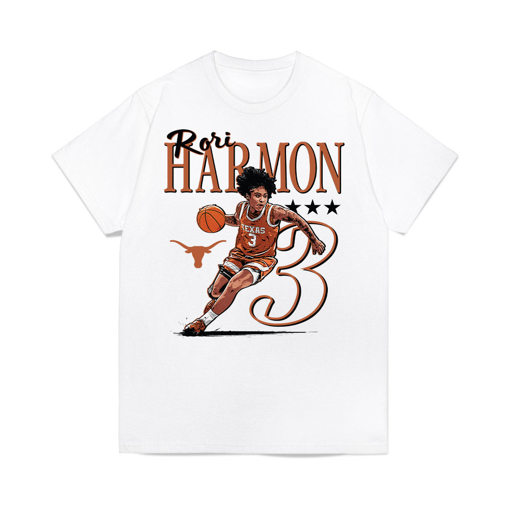 Texas - NCAA Women's Basketball : Rori Harmon - Signature Collection Version 1 Collage Premium T-Shirt-0