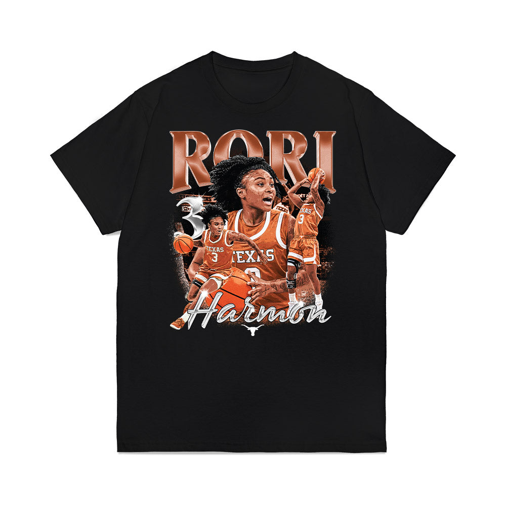 Texas - NCAA Women's Basketball : Rori Harmon - Signature Collection Version 2 Player Collage Premium T-Shirt-0