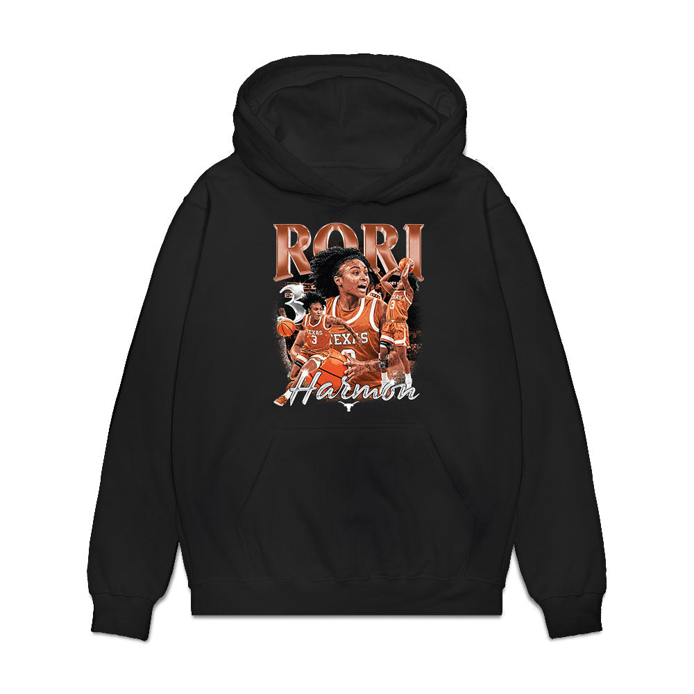 Texas - NCAA Women's Basketball : Rori Harmon - Signature Collection Version 2 Collage Premium Hooded Sweatshirt-0