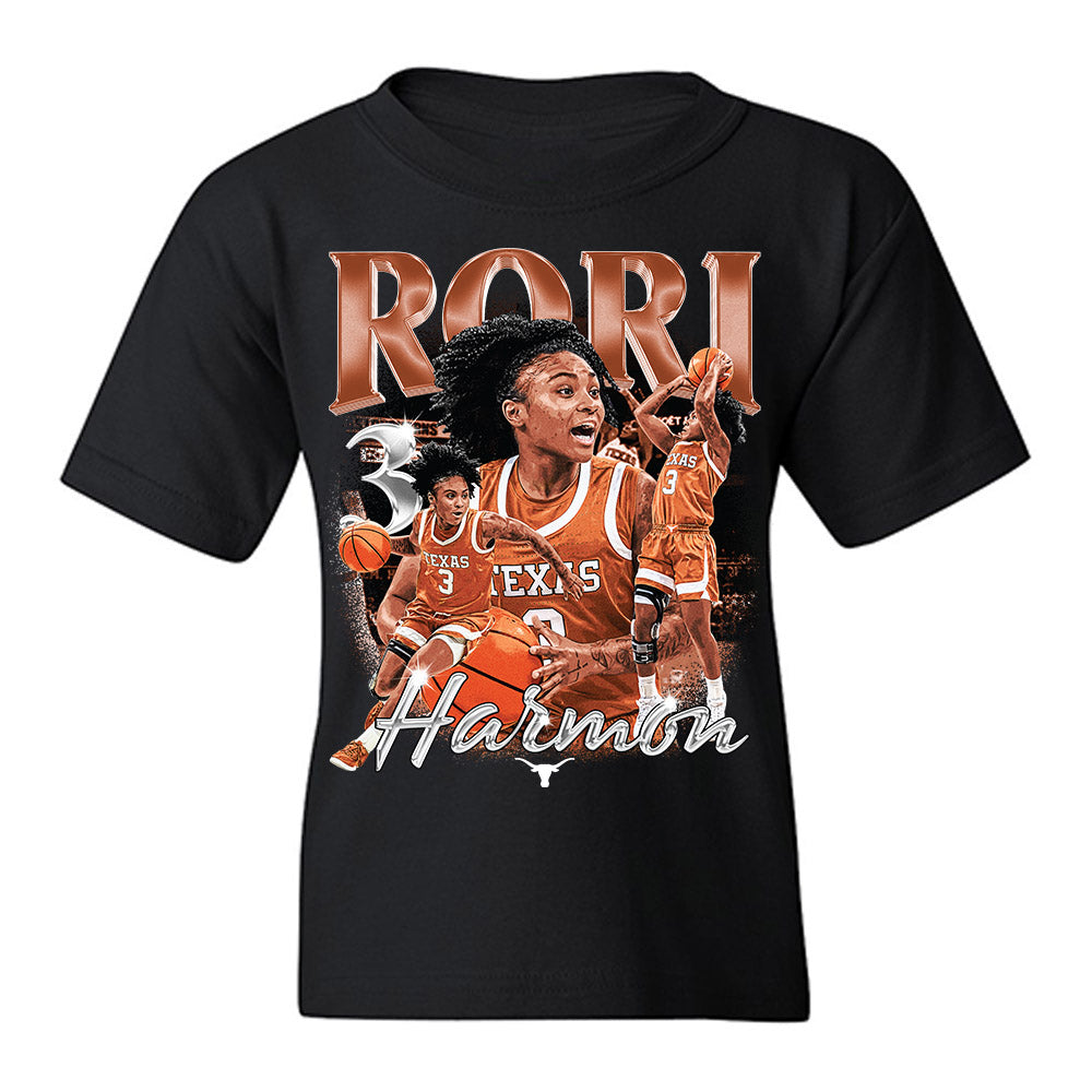 Texas - NCAA Women's Basketball : Rori Harmon - Signature Collection Version 2 Collage Youth T-Shirt-0