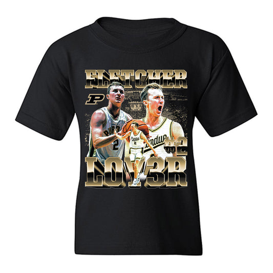 Purdue - NCAA Men's Basketball : Fletcher Loyer - Player Collage Youth T-Shirt-0