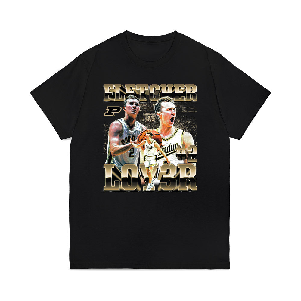 Purdue - NCAA Men's Basketball : Fletcher Loyer - Player Collage Premium T-Shirt-0