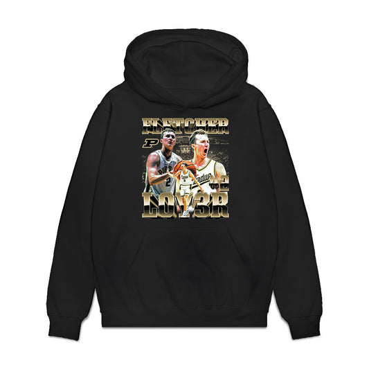 Purdue - NCAA Men's Basketball : Fletcher Loyer - Player Collage Premium Hooded Sweatshirt-0