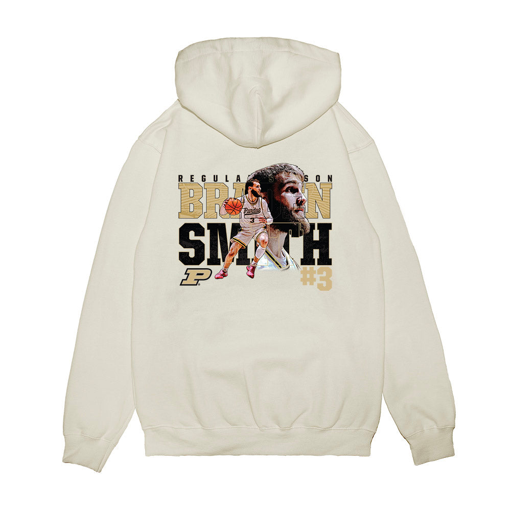 Purdue - NCAA Men's Basketball : Braden Smith - Player Collage Premium Hooded Sweatshirt-1