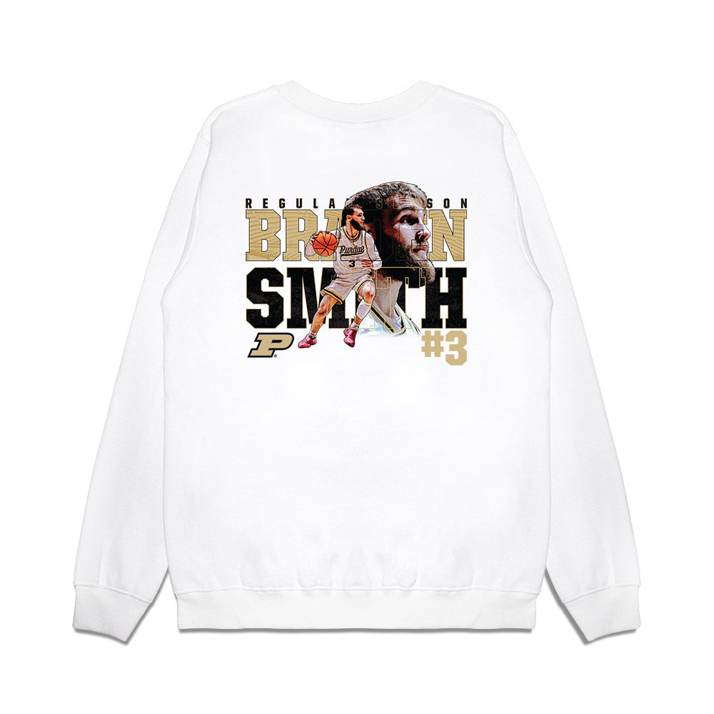 Purdue - NCAA Men's Basketball : Braden Smith - Player Collage Premium Crewneck Sweatshirt-1