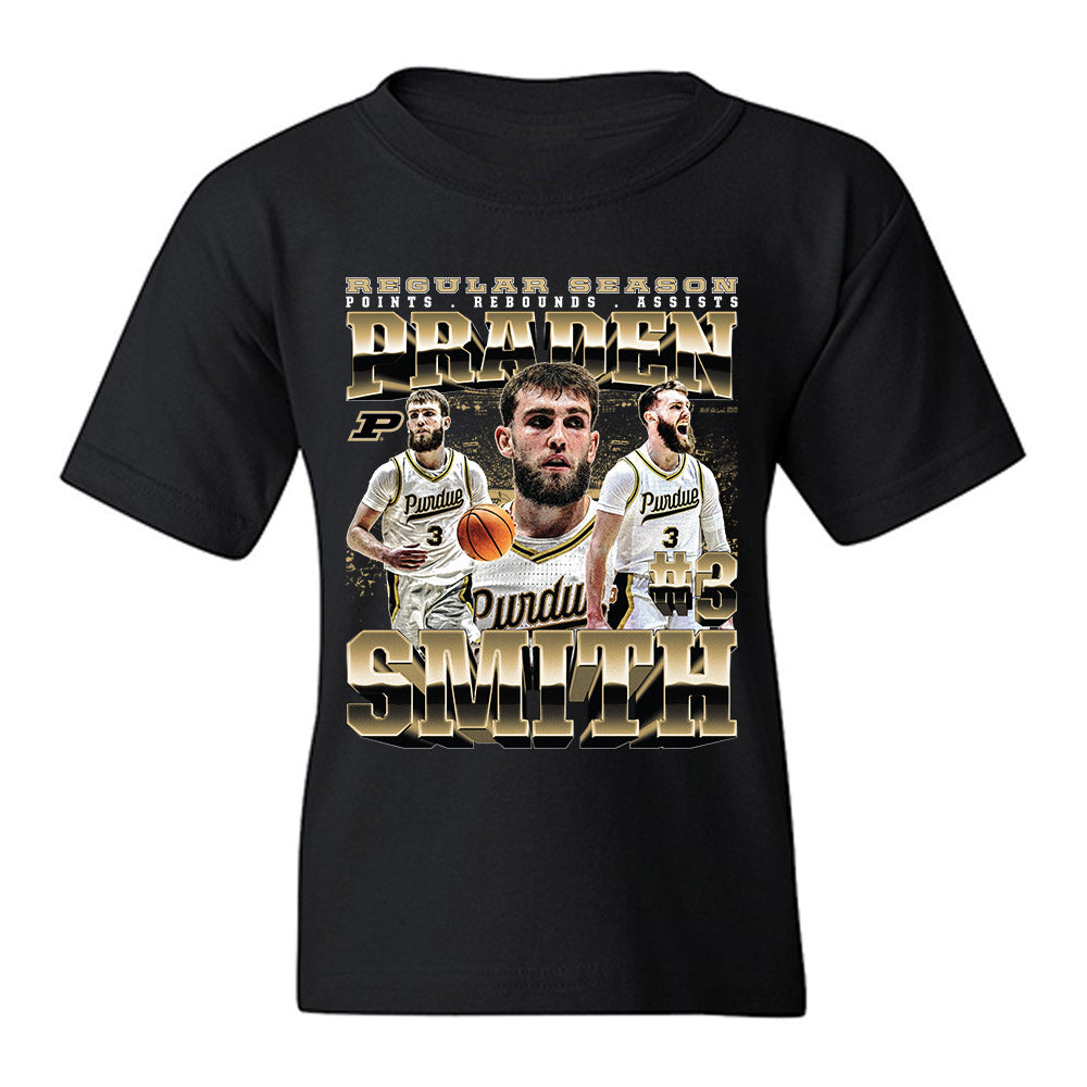 Purdue - NCAA Men's Basketball : Braden Smith - Collage Youth T-Shirt-0
