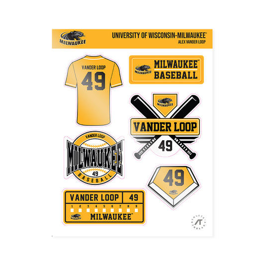 UW Milwaukee - NCAA Baseball : Alex Vander Loop - Sticker Sheet-0