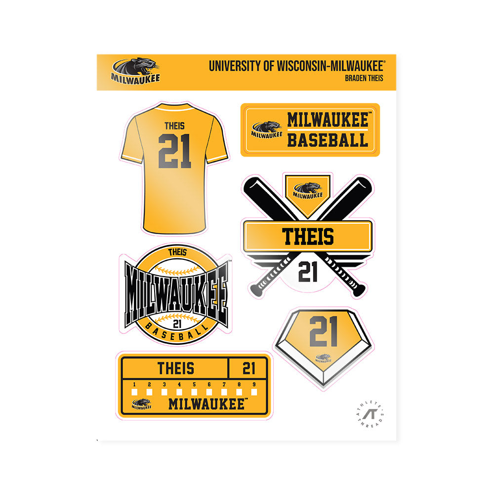 UW Milwaukee - NCAA Baseball : Braden Theis - Sticker Sheet-0