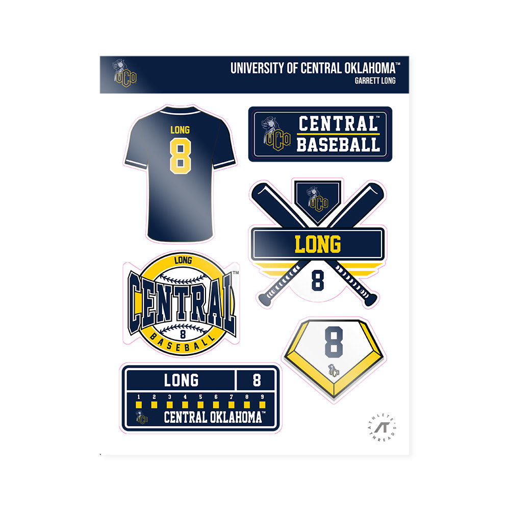 UCO - NCAA Baseball : Garrett Long - Sticker Sheet-0
