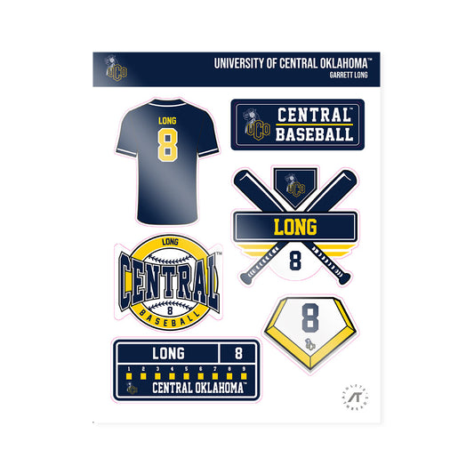 UCO - NCAA Baseball : Garrett Long - Sticker Sheet-0