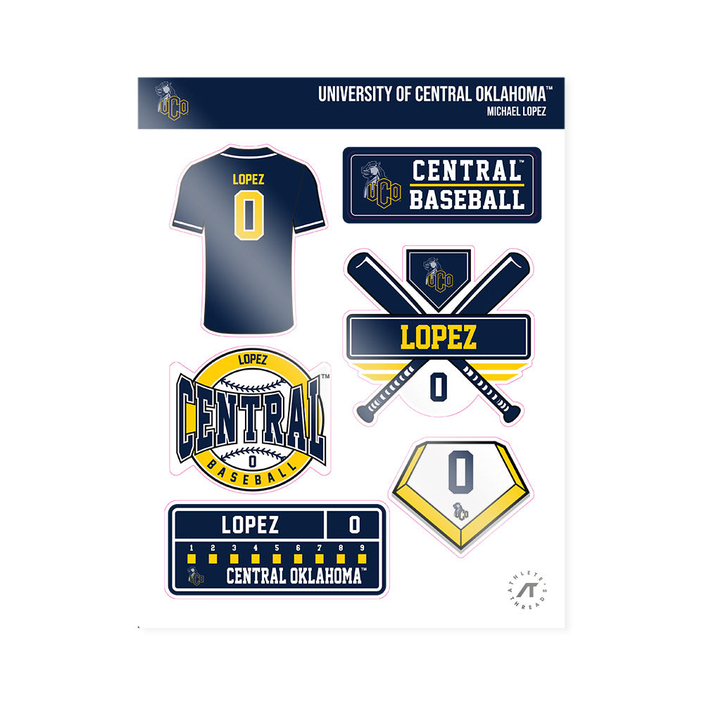 UCO - NCAA Baseball : Michael Lopez - Sticker Sheet-0