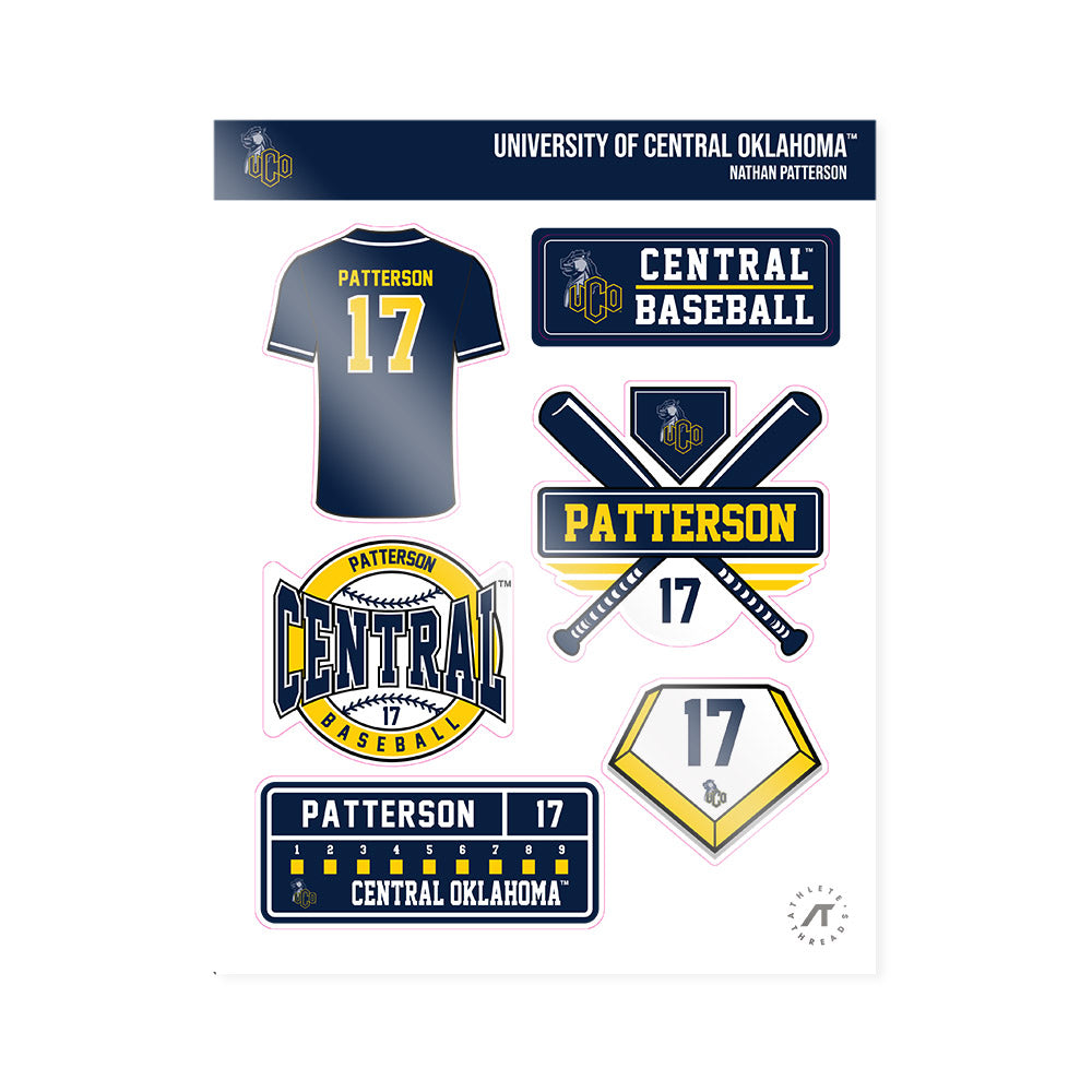 UCO - NCAA Baseball : Nathan Patterson - Sticker Sheet-0