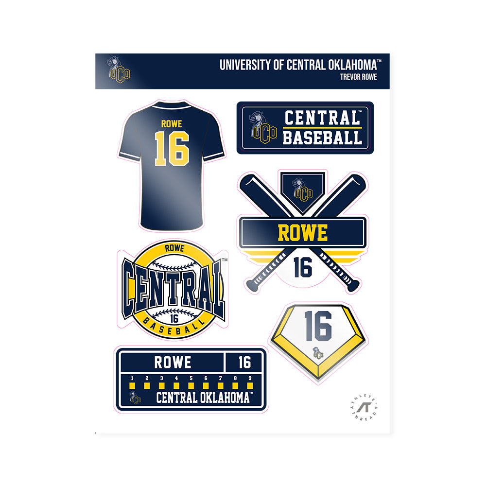 UCO - NCAA Baseball : Trevor Rowe - Sticker Sheet-0