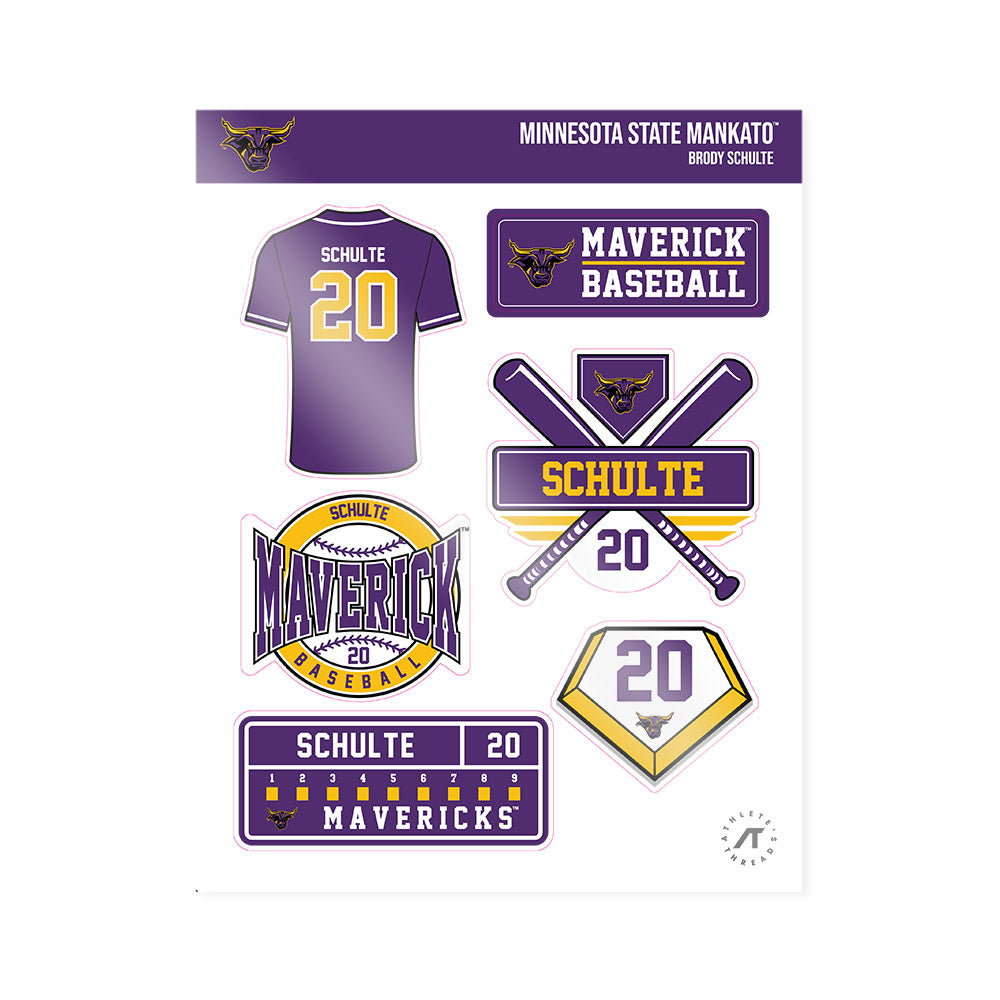 Minn. St. - NCAA Baseball : Brody Schulte - Sticker Sheet-0