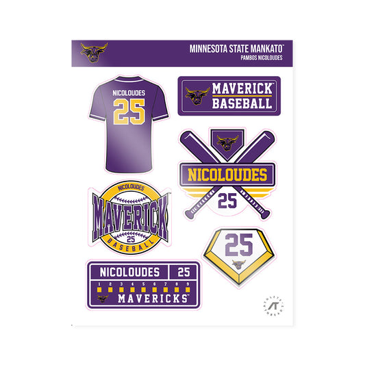 Minn. St. - NCAA Baseball : Pambos Nicoloudes - Sticker Sheet-0