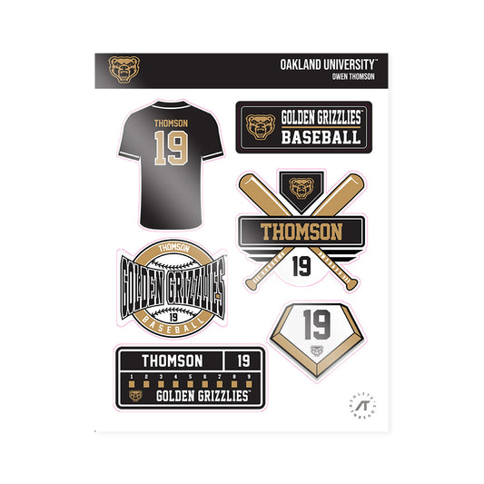 Oakland - NCAA Baseball : Owen Thomson - Sticker Sheet-0