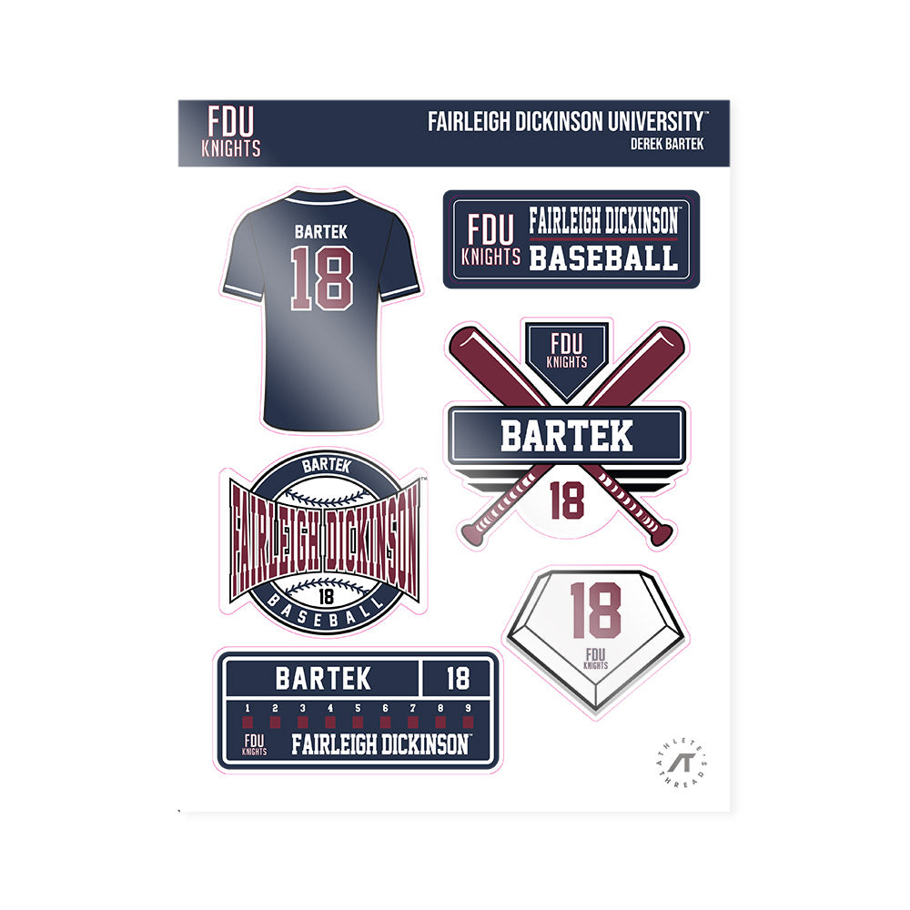 FDU - NCAA Baseball : Derek Bartek - Sticker Sheet-0