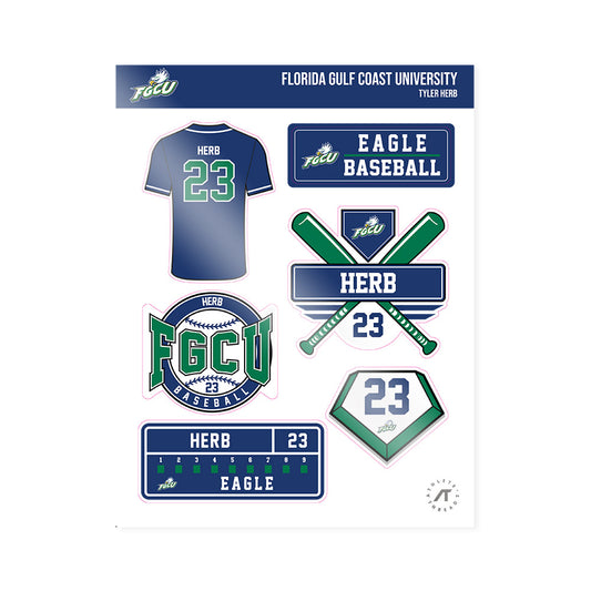 FGCU - NCAA Baseball : Tyler Herb - Sticker Sheet-0