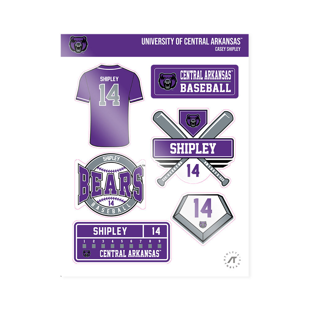 Central Arkansas - NCAA Baseball : Casey Shipley - Sticker Sheet-0