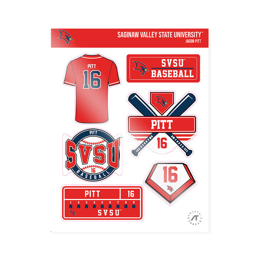 Saginaw Valley - NCAA Baseball : Jacob Pitt - Sticker Sheet-0