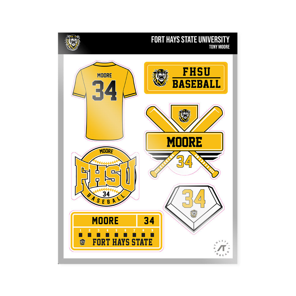 FHSU - NCAA Baseball : Tony Moore - Sticker Sheet-0