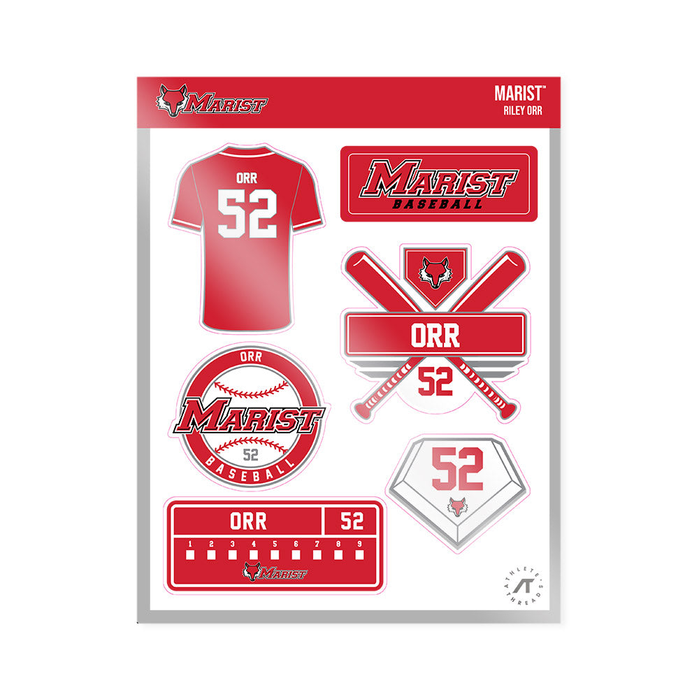 Marist - NCAA Baseball : Riley Orr - Sticker Sheet-0