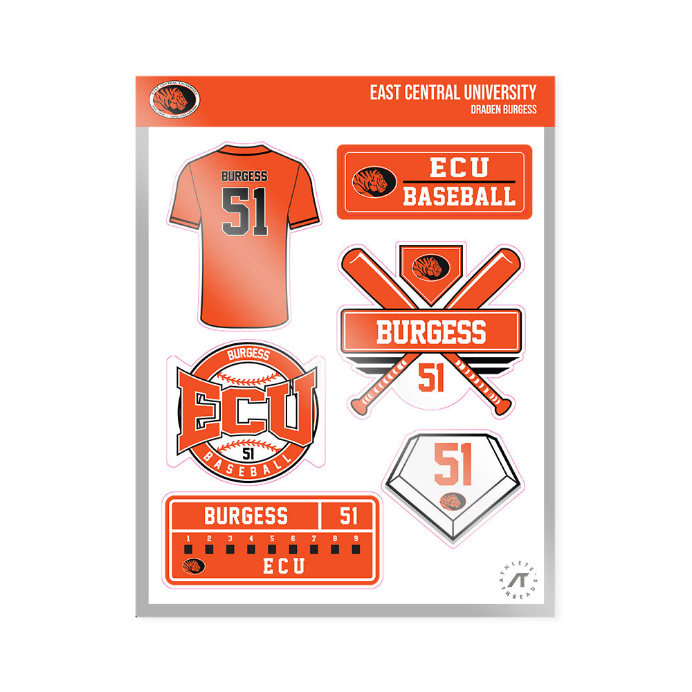 ECU - NCAA Baseball : Draden Burgess - Sticker Sheet-0