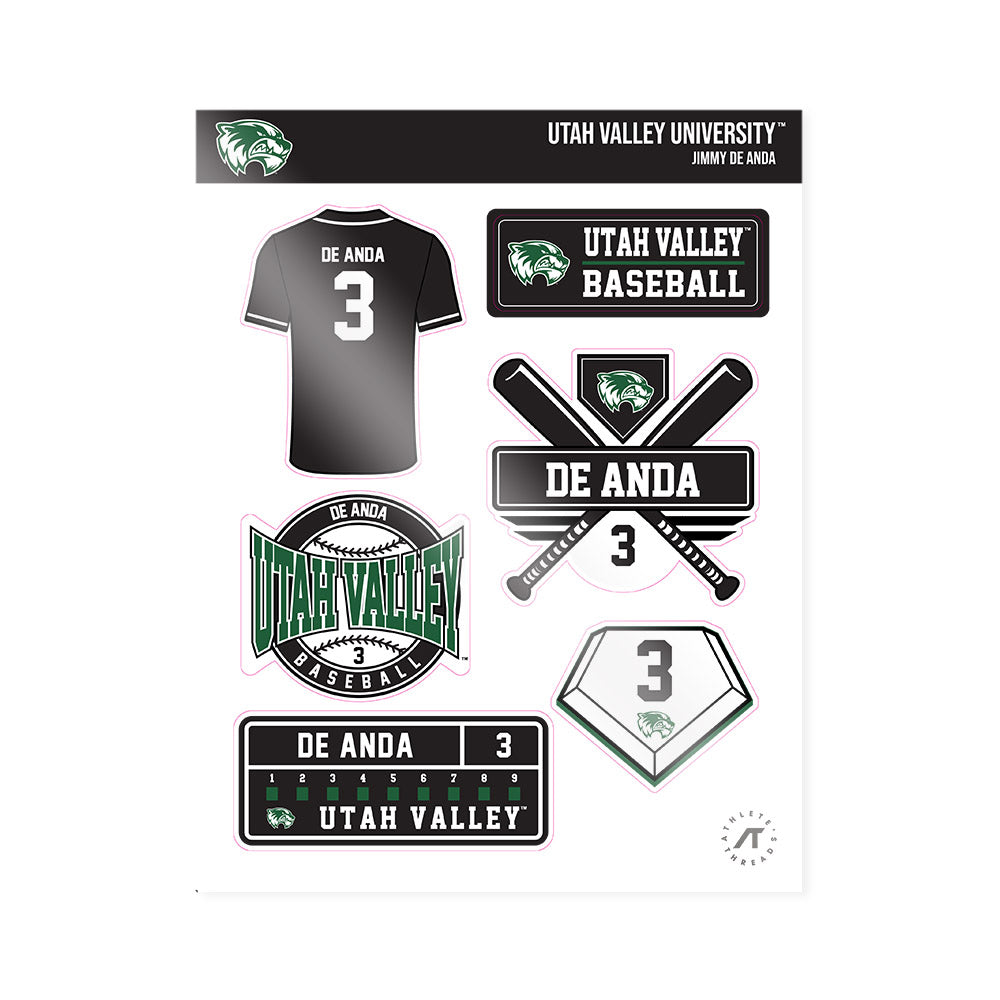 Utah Valley - NCAA Baseball : Jimmy De Anda - Sticker Sheet-0