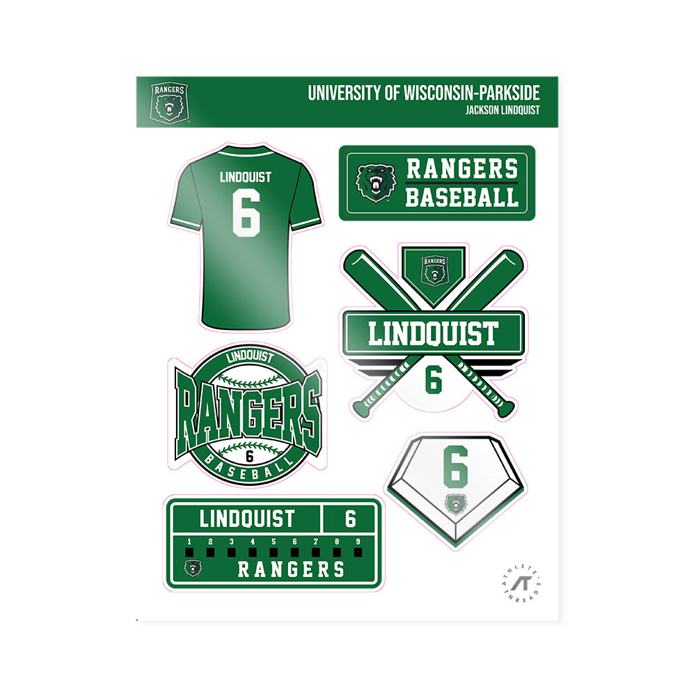 UW Parkside - NCAA Baseball : Jackson Lindquist - Sticker Sheet-0
