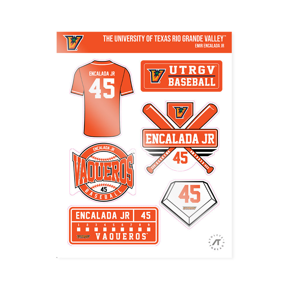 UTRGV - NCAA Baseball : Emir Encalada Jr - Sticker Sheet-0