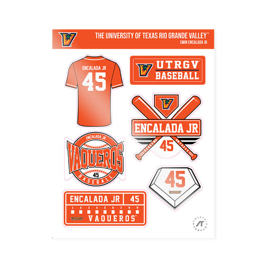 UTRGV - NCAA Baseball : Emir Encalada Jr - Sticker Sheet-0