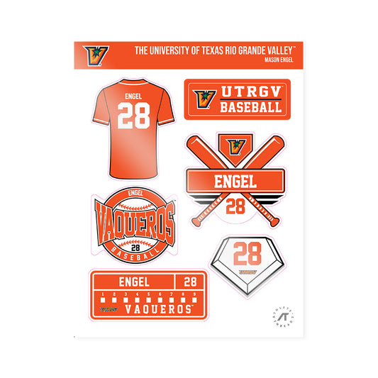 UTRGV - NCAA Baseball : Mason Engel - Sticker Sheet-0