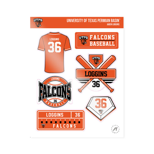 UTPB - NCAA Baseball : Jaden Loggins - Sticker Sheet-0
